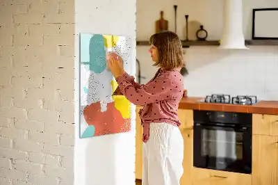 Magnetic dry erase board colorful doodles design