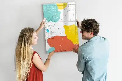 Magnetic dry erase board colorful doodles design