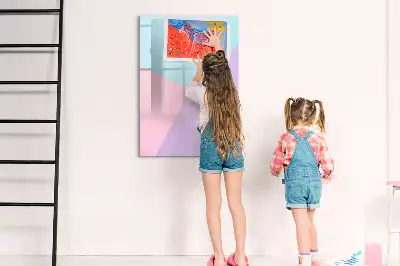 Magnetic writing board pastels pattern