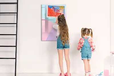 Magnetic writing board pastels pattern