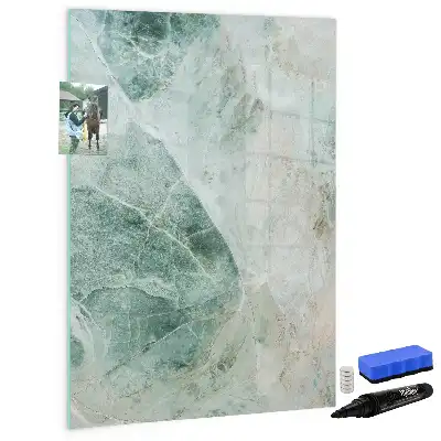 Magnetic writing board stone marble design