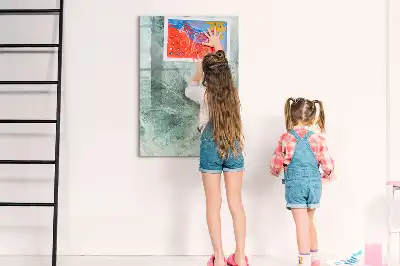 Magnetic writing board stone marble design