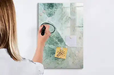 Magnetic writing board stone marble design
