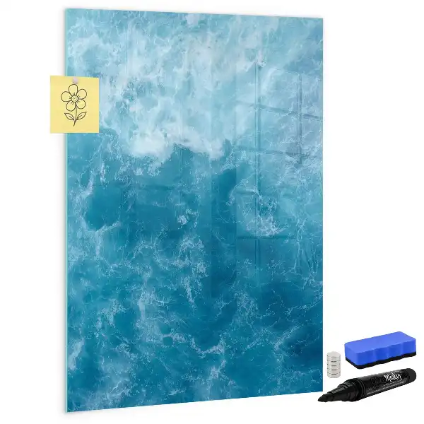 Magnetic erase board with water sea ocean print