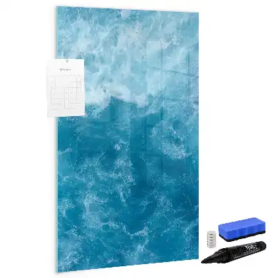 Magnetic erase board with water sea ocean print