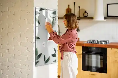 Magnetic writing board with a green leaves frame