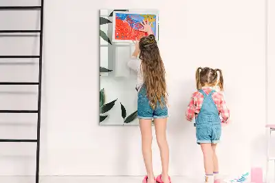 Magnetic writing board with a green leaves frame