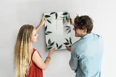 Magnetic writing board with a green leaves frame