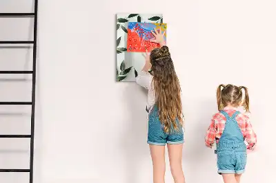 Magnetic writing board with a green leaves frame