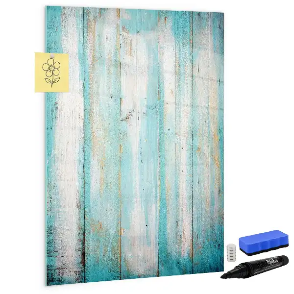 Magnetic erase board in vintage wood