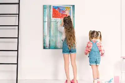 Magnetic erase board in vintage wood