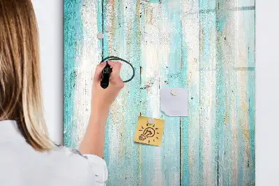 Magnetic erase board in vintage wood