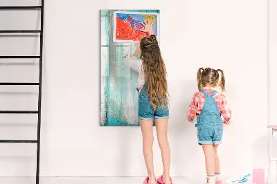 Magnetic erase board in vintage wood