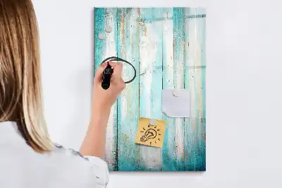 Magnetic erase board in vintage wood