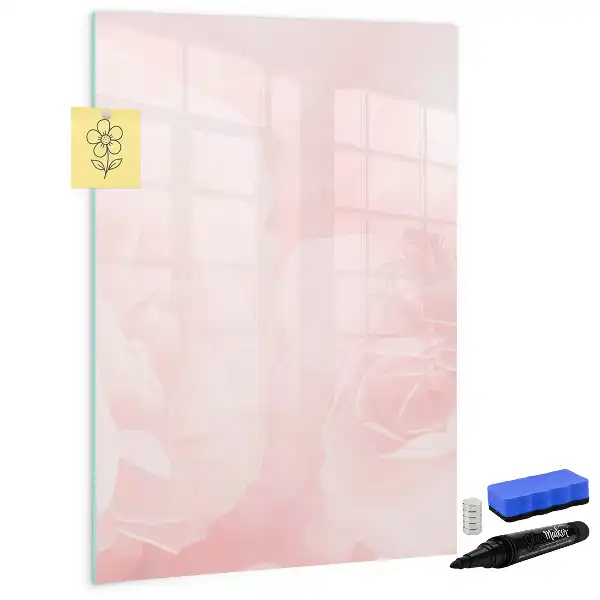 Magnetic writing board roses design