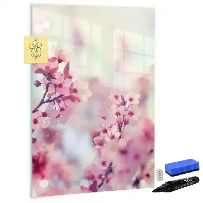 Magnetic dry erase board spring flowers design