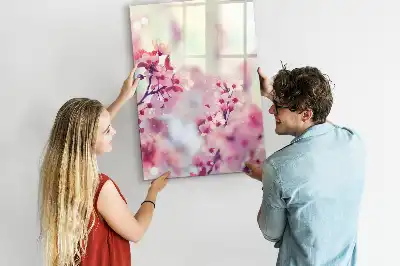 Magnetic dry erase board spring flowers design