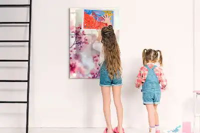 Magnetic erase board Spring flowers