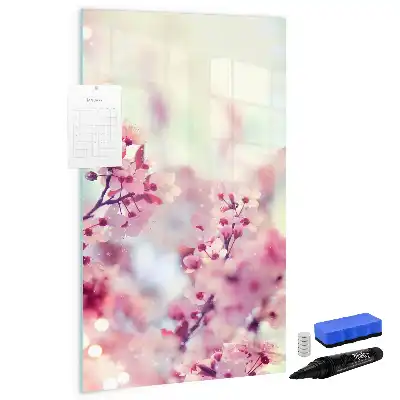 Magnetic dry erase board spring flowers design