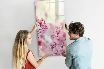 Magnetic dry erase board spring flowers design