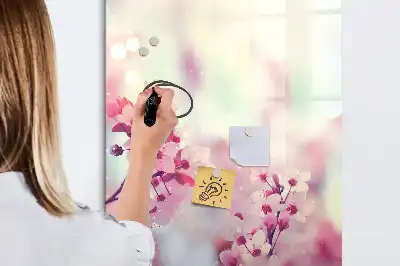 Magnetic dry erase board spring flowers design