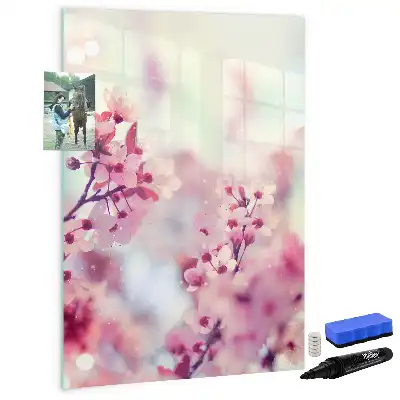 Magnetic dry erase board spring flowers design