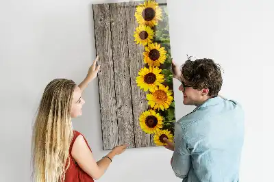 Magnetic writing board Sunflowers on wood