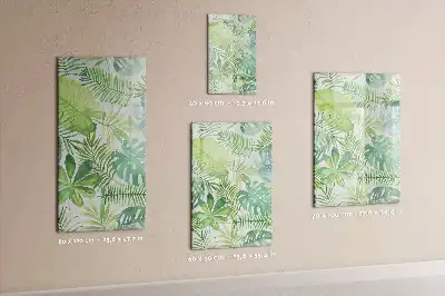 Magnetic dry erase board watercolor leaves pattern