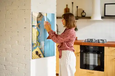 Magnetic writing board for beach accessories