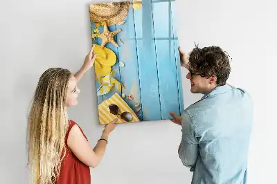 Magnetic writing board for beach accessories