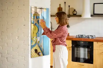 Magnetic writing board for beach accessories