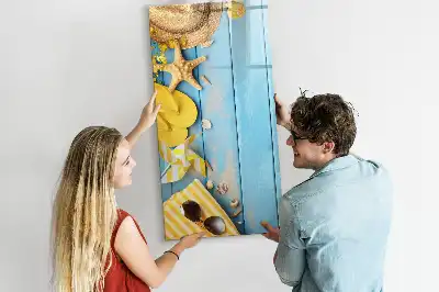 Magnetic writing board for beach accessories