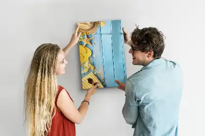 Magnetic writing board for beach accessories