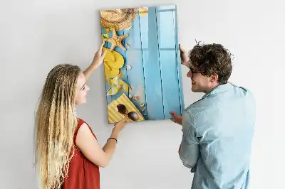 Magnetic writing board for beach accessories