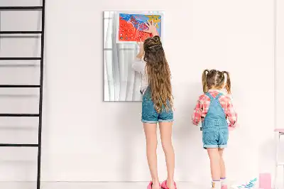 Magnetic dry erase board with abstract lines design