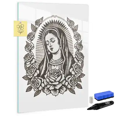 Magnetic erase board featuring our Lady of Guadalupe design