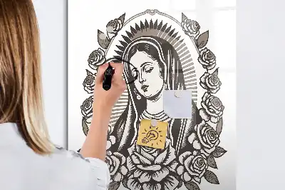 Magnetic erase board featuring our Lady of Guadalupe design