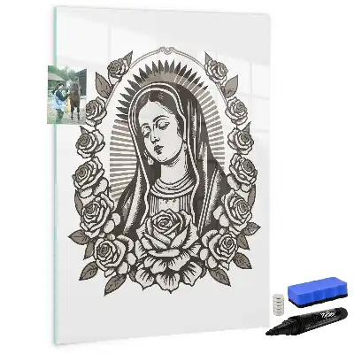 Magnetic erase board featuring our Lady of Guadalupe design