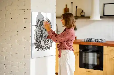 Magnetic erase board featuring our Lady of Guadalupe design