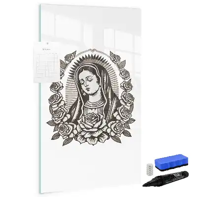 Magnetic erase board featuring our Lady of Guadalupe design