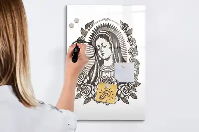 Magnetic erase board featuring our Lady of Guadalupe design