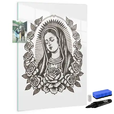 Magnetic erase board featuring our Lady of Guadalupe design