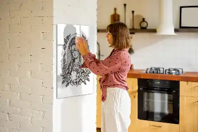 Magnetic erase board featuring our Lady of Guadalupe design