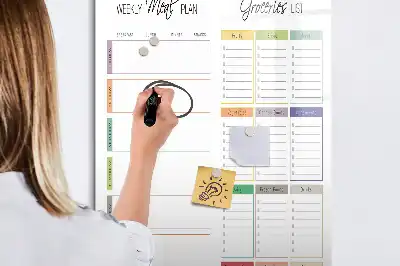 Magnetic erase board weekly meal planner