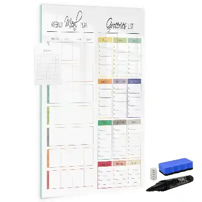 Magnetic erase board weekly meal planner