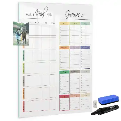 Magnetic erase board weekly meal planner