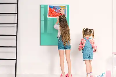 Magnetic writing board in turquoise