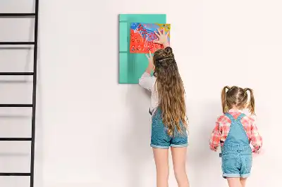 Magnetic writing board in turquoise