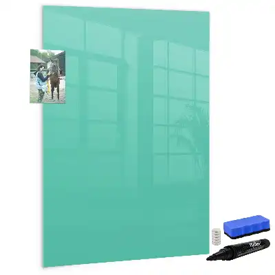 Magnetic writing board in turquoise