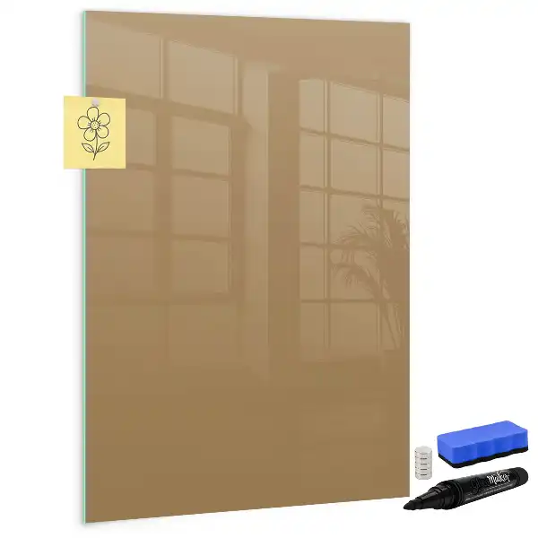 Magnetic writing board in dark beige